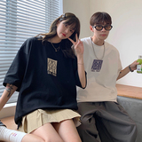 情侣装夏装老虎印花情侣短袖T恤大码宽松上衣班服G1001P30男类，男装T恤，电商A339