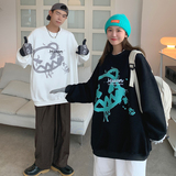 21情侣装秋装小恶魔印花情侣卫衣女宽松百搭外套G942P38男类，女装短外套，电商A339