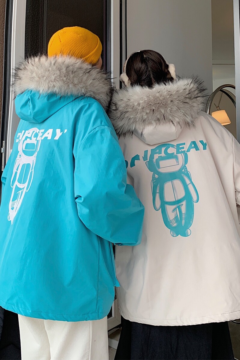 主推情侣装冬装加厚羊羔毛棉服太空人情侣棉衣外套G973P128男,男装棉衣,电商A339