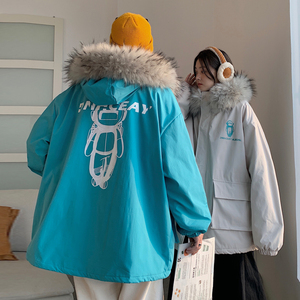 主推情侣装冬装加厚羊羔毛棉服太空人情侣棉衣外套G973P128女