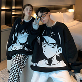 主推情侣装秋装卡通动漫潮圆领套头情侣卫衣G945P35女类，男装卫衣，电商A339
