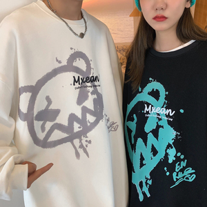 21情侣装秋装 小恶魔印花情侣卫衣女宽松百搭外套 G942 P38 男类图片