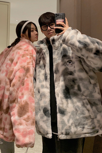 情侣装冬装 羊羔毛棉服仿兔毛太空人情侣棉衣外套 G972 P118女类图片