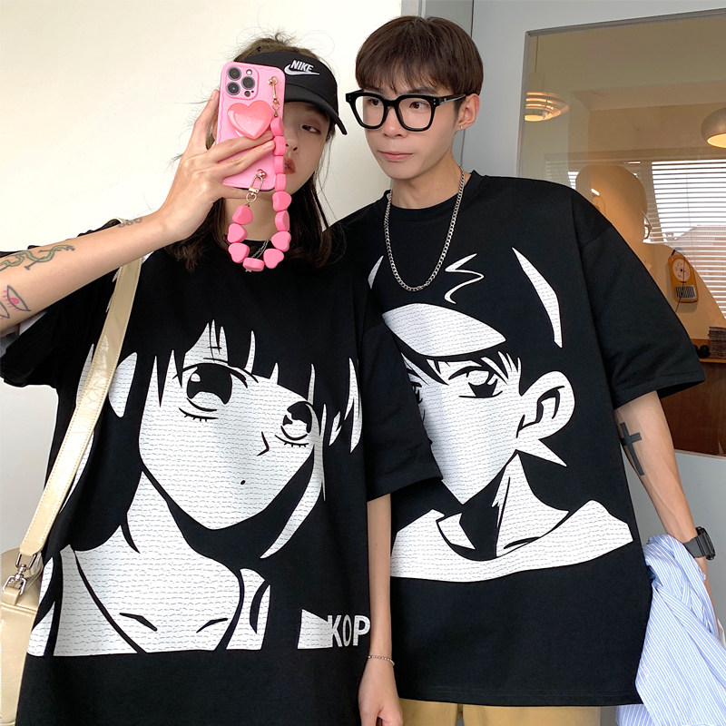 主推情侣装新品潮卡通动漫圆领情侣短袖T恤班服G1005P35男类,男装T恤,电商A339