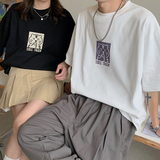 情侣装夏装老虎印花情侣短袖T恤大码宽松上衣班服G1001P30男类，男装T恤，电商A339