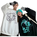 21情侣装秋装小恶魔印花情侣卫衣女宽松百搭外套G942P38男类，女装短外套，电商A339