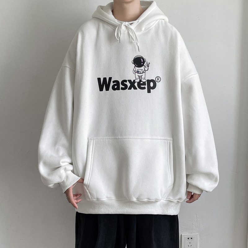 大皂短句潮卡通动漫太空人连帽套头卫衣连帽外套大码G946P48，女装短外套，电商A339