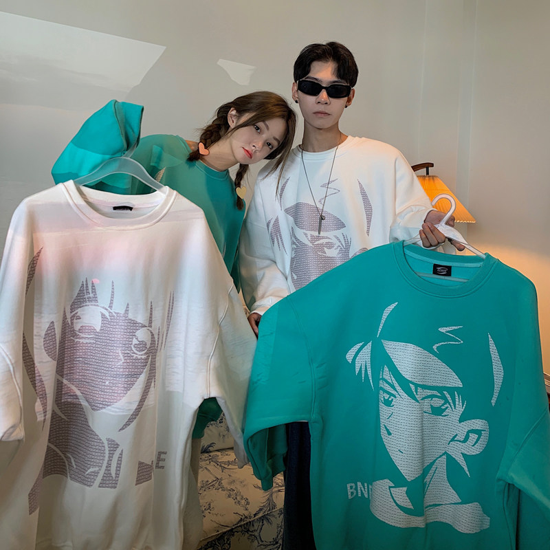 主推情侣装春装卡通动漫潮圆领套头情侣卫衣G945P35男类,男装卫衣,电商A339