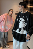 主推情侣装秋装卡通动漫潮圆领套头情侣卫衣G945P35女类，男装卫衣，电商A339