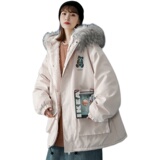 中性风冬装羊羔毛小熊反光情侣棉衣大毛领棉服男女G902P128，男装棉衣，电商A339