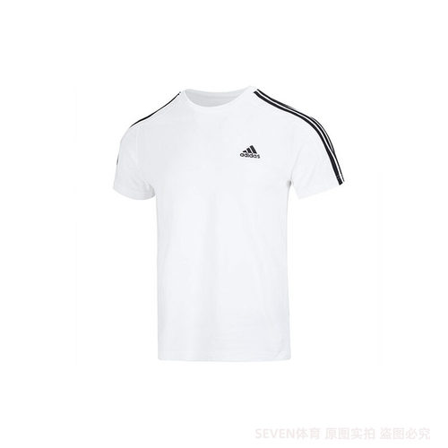 阿迪达斯24春新款男短袖休闲透气纯棉圆领运动T恤IC9336IC9334