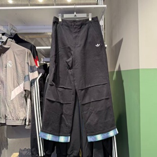 Adidas阿迪达斯三叶草男子25秋冬新款 KC0120 运动休闲翻边直筒长裤