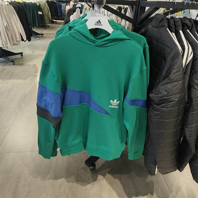 正品Adidas阿迪达斯三叶草男子卫衣宽松连帽运动休闲套头衫HF5943