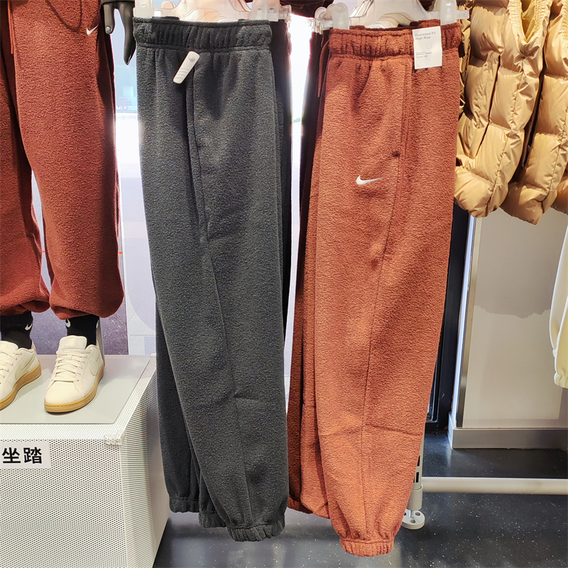 正品Nike/耐克女子秋冬季休闲运动保暖宽松加绒束腿长裤 DD5111
