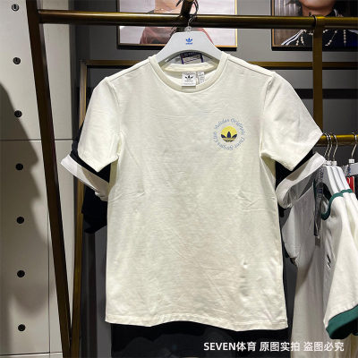 正品Adidas/阿迪达斯夏季新款女子三叶草圆领运动短袖T恤IR7473