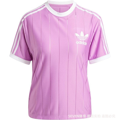 adidas阿迪达斯三叶草三条纹女Adicolor多巴胺速干短袖T恤IY7226