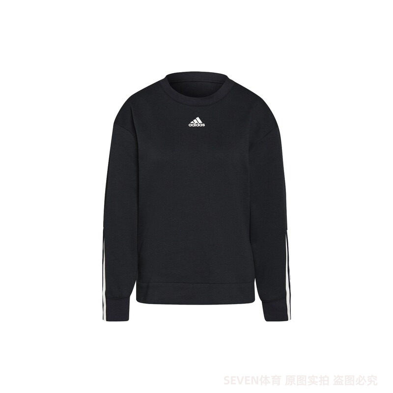 adidas阿迪达斯卫衣女2024新款运动宽松休闲圆领条纹套头衫GS1348图片