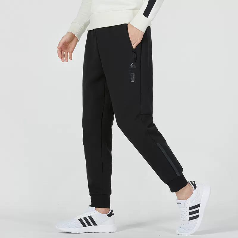 正品Adidas/阿迪达斯冬季款男子百搭简约运动休闲保暖长裤 HN8962