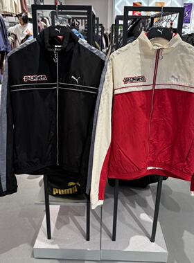 PUMA彪马假两件赛车风加绒夹克男女防风拒水T7梭织外套 636082-27