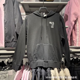 NIKE耐克男卫衣25春季新款背后太空人印花连帽运动套头衫 HQ8595