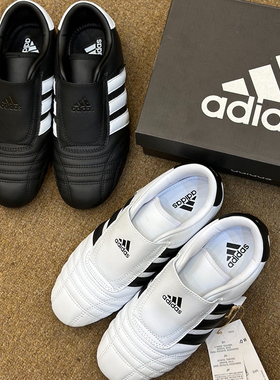 Adidas阿迪达斯跆拳道鞋金智妮Jennie同款黑白运动鞋一脚蹬JQ477