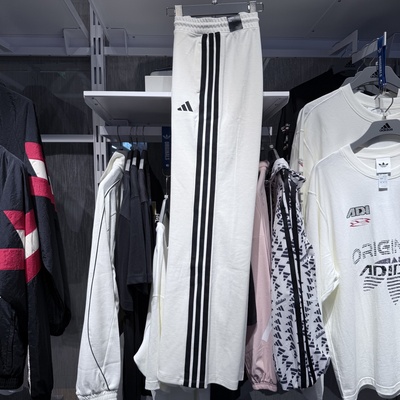 Adidas阿迪达斯女子25秋新款经典三条纹宽松直筒裤运动长裤KC0045