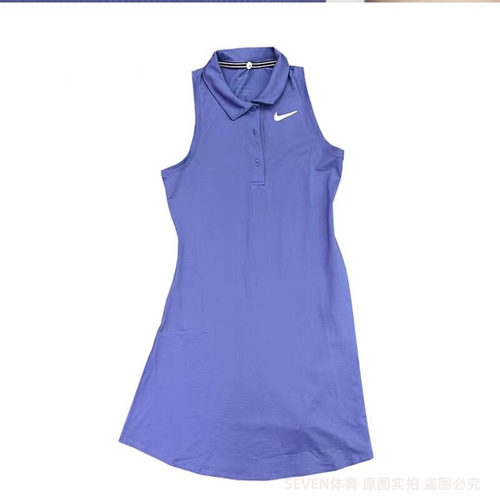 耐克Nike女子宽松翻领透气休闲运动无袖连衣裙CV4838-100510