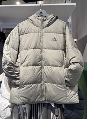 Adidas阿迪达斯男子保暖羽绒服冬户外运动防风连帽鸭绒外套KC2479