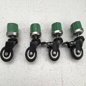 不锈钢置物架38管专用万向轮带轴承两个带手刹超强承重万向轮子