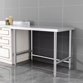 一层不锈钢厨房工作台免打孔防锈置物架煤气罐收纳架做饭切菜桌子