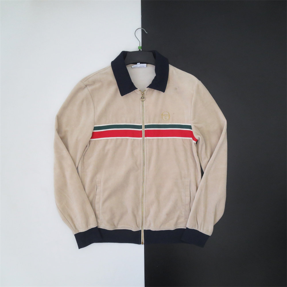 欧洲复古运动90年代tenniscore都市休闲天鹅绒拉链开衫运动服大码