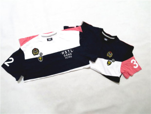 tee T恤街舞bboy运动宽松大码 美式 嘻哈街头潮牌hiphop拼色圆领短袖