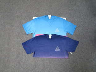 美式 夏天T恤男圆领tee滑板街舞hiphop 嘻哈街潮牌拼色渐变扎染大码