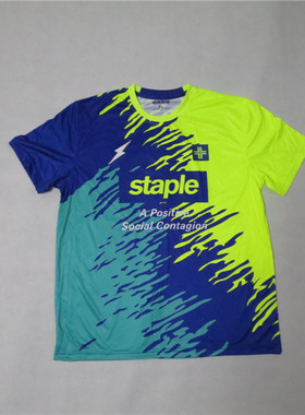 美式嘻哈街潮运动jersey足球服大码涤纶短袖T恤blockcore街舞bboy