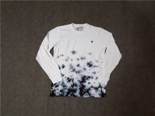 tee T恤运动街舞滑板longsleeve 美式 街头嘻哈潮牌扎染拼色长袖