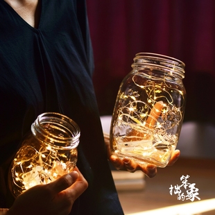 led灯串小短 纽扣电池款一米礼物盒装饰许愿瓶干花瓶串线暖色串灯
