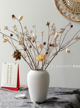 侘寂风禅意真花干树枝花艺摆件