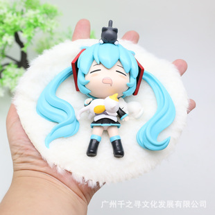 睡姿初音Q版 初音未來美動漫潮玩模型公仔桌面擺件禮物 手辦二次元