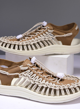 编织男凉鞋罗马沙滩鞋 Sandals woven men's casual beach shoes