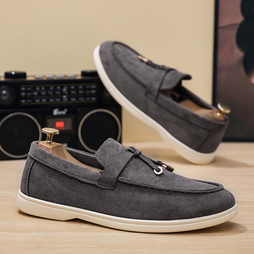 鞋子男一脚蹬套脚懒人鞋 Men's flat shoes casual leisure shoes