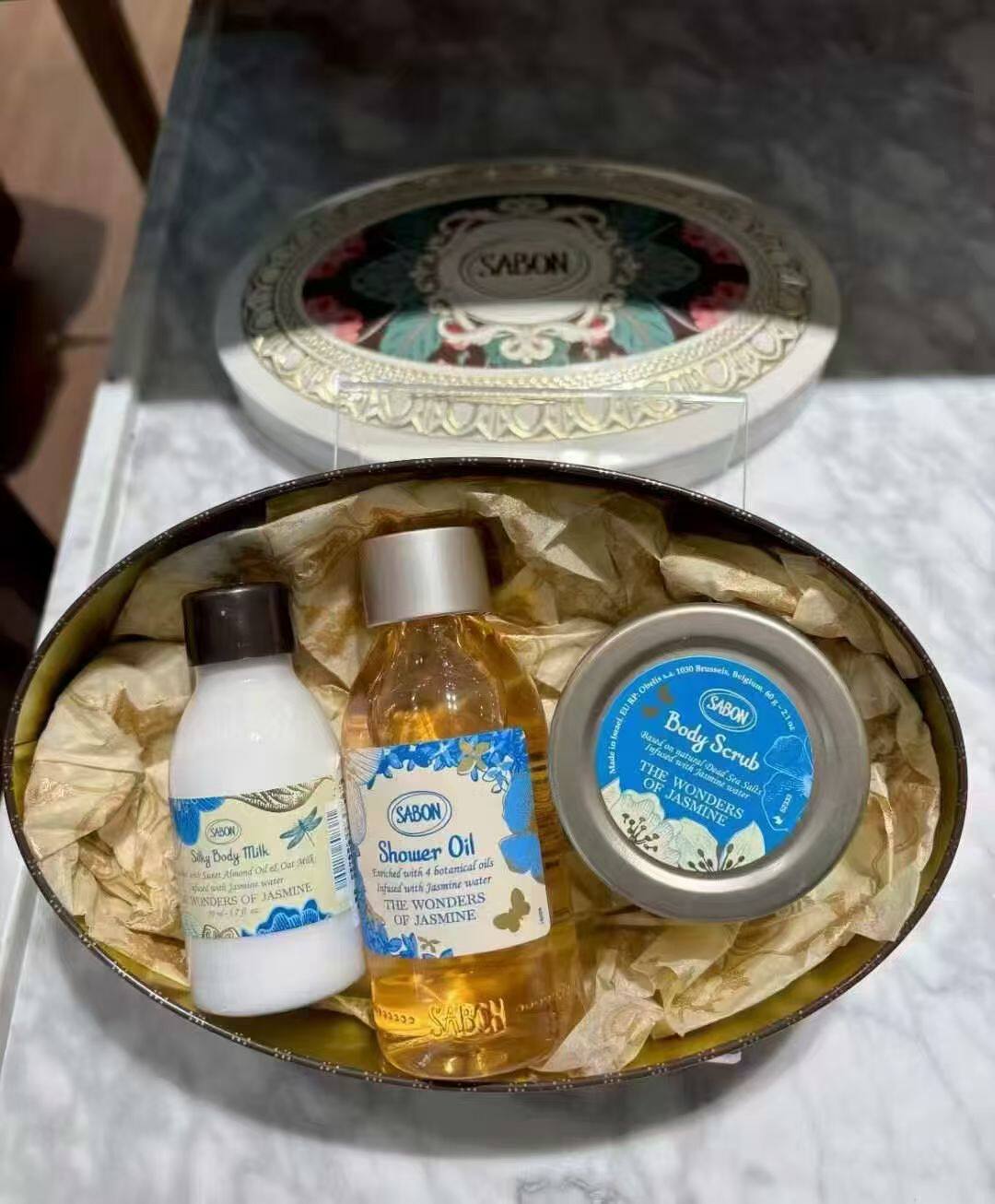 Sabon春季限定洋梨茉莉小套装礼盒身体磨砂膏/沐浴油/身体乳