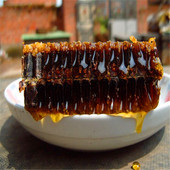 东北黑蜂老蜂巢蜜刀切嚼着吃新巢原蜜含花粉蜂蜜蜂巢素整张巢 包邮