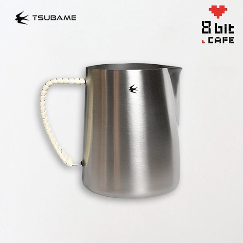 燕印TSUBAME 手工藤编尖嘴拉花缸圆嘴不锈钢专业鳄鱼嘴打奶泡杯