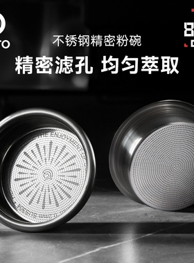 Hero精密粉碗58mm意式咖啡机萃取手柄配件18/20g双杯过滤萃取粉碗