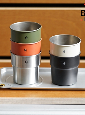 燕印TSUBAME户外便携旅行水杯咖啡杯日式露营不锈钢燕子茶杯露营