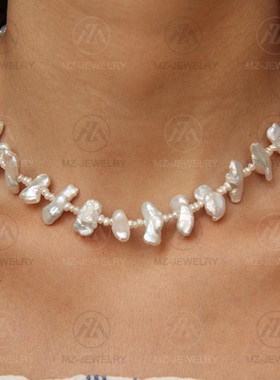 淡水巴洛克珍珠时髦气质锁骨项链