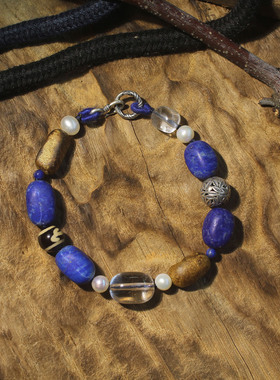 天然奇楠沉香随形青金石手链水晶