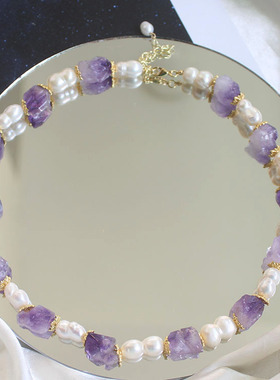 巴洛克葫芦珍珠薰衣草紫水晶项链