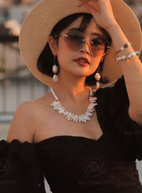 巴洛克异形珍珠淡水项链时髦轻奢