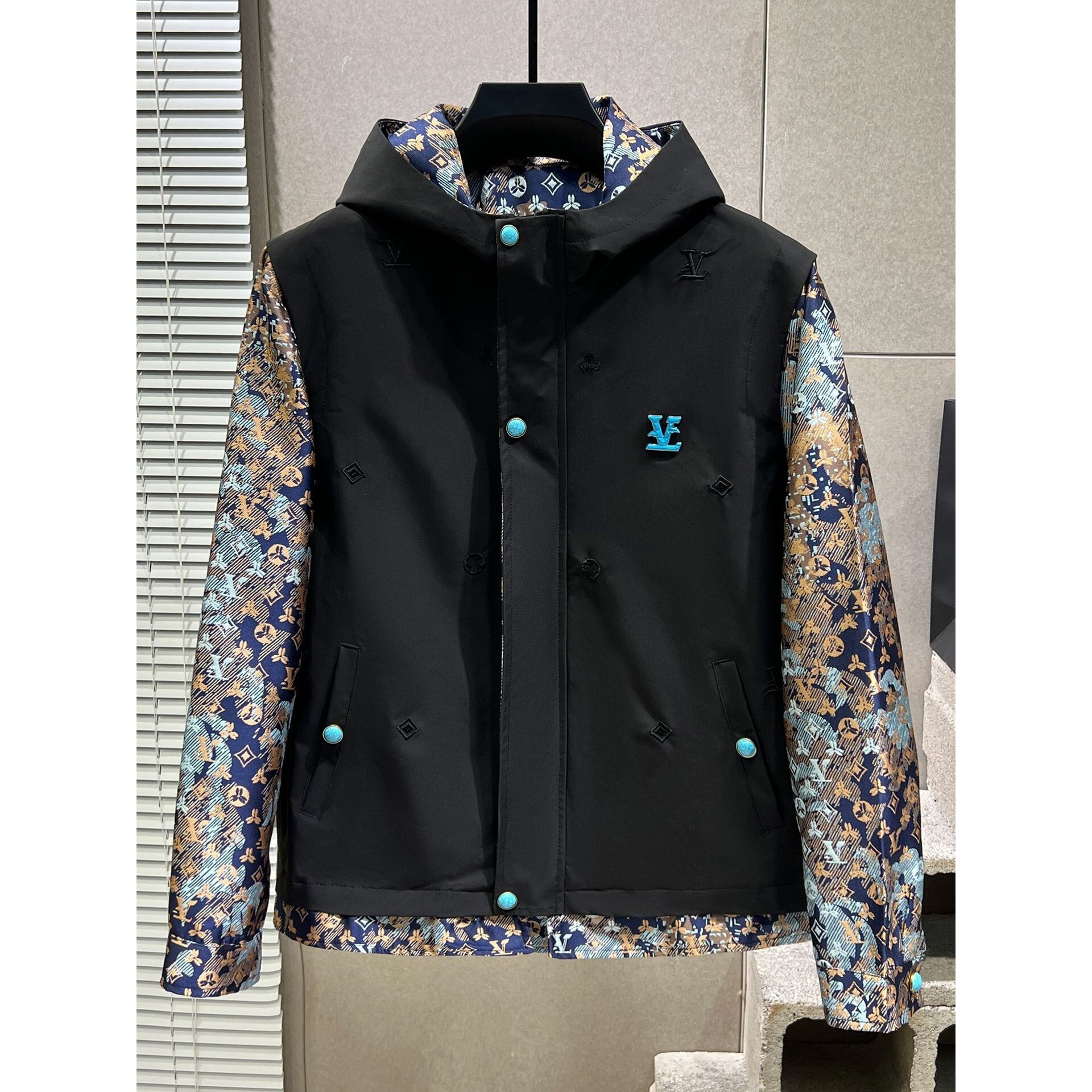 欧货AN&LV/岸绿春秋季新款时尚夹克男装欧洲站潮牌迷彩印花青年修